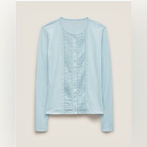 Feather jersey lace cardigan top